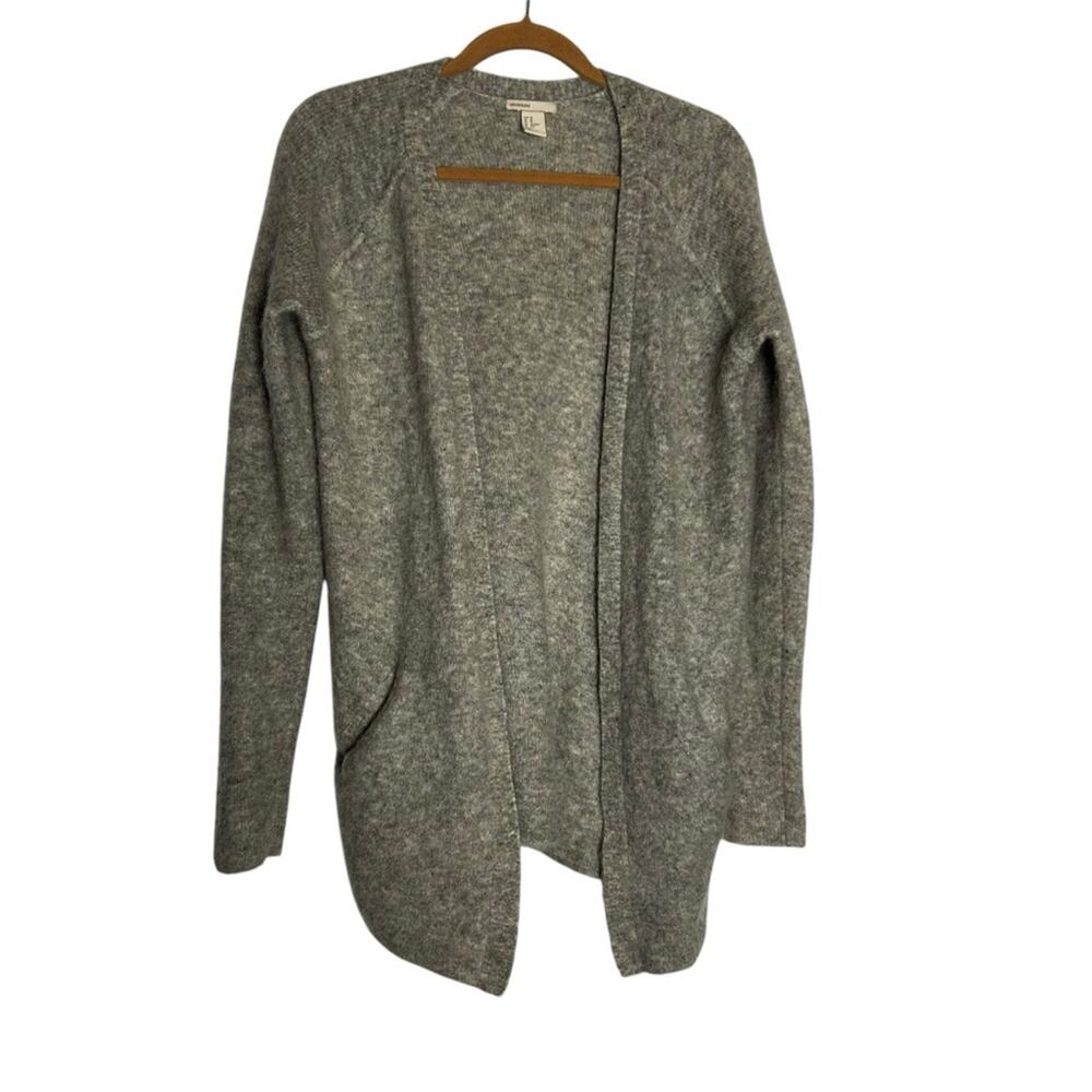 H&M Mohair Blend Gray Open Front Cardigan Sweater Size XS